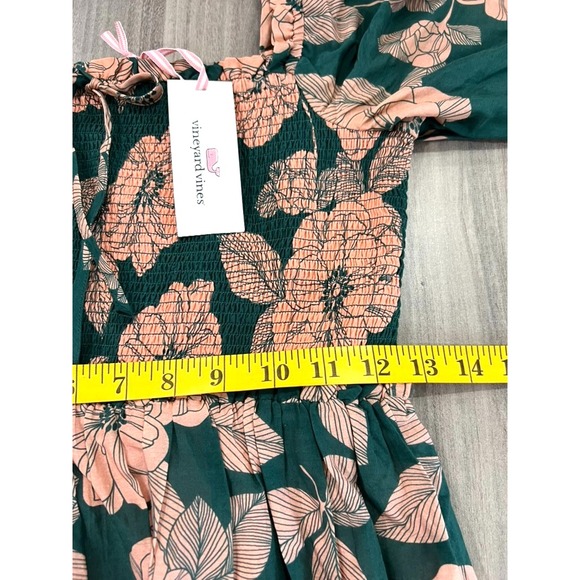Vineyard Vines Dress Women's XS Warren Floral Long Sleeve Smocked Midi NWT - Picture 12 of 15